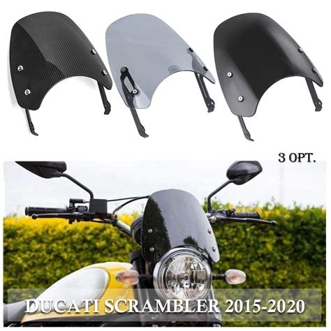 Windshield Ducati Scrambler都市エンドゥーロ2015ブラックカーボンのためのプイグフロントガラスレトロ Puig Windshield Retro For