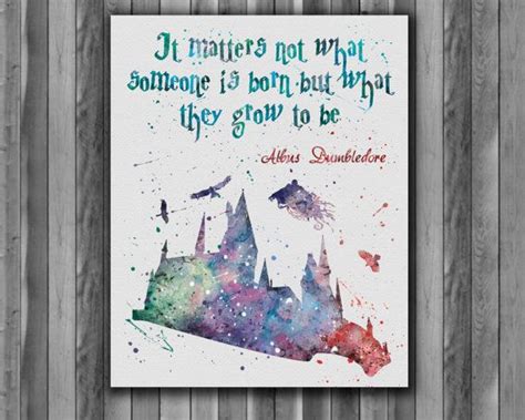 Quote From Harry Potter Poster Hogwarts Watercolor Art Print