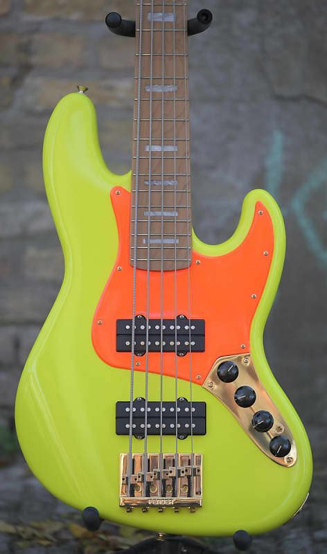 Fender Mononeon Jazz Bass® V Neon Yellow And Reverb Australia