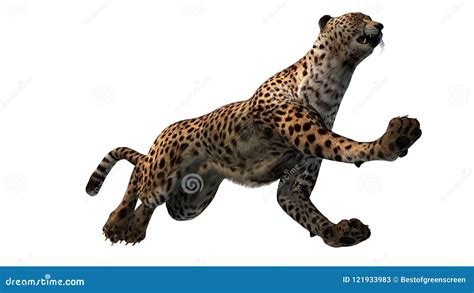 3D Digital Render Of A Jumping Cheetah Stock Illustration ...