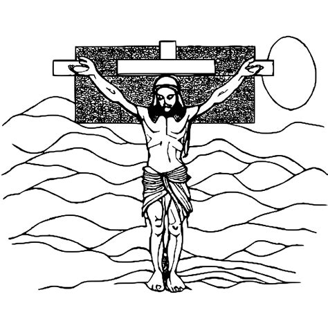 Jesus Crucified Coloring Page · Creative Fabrica
