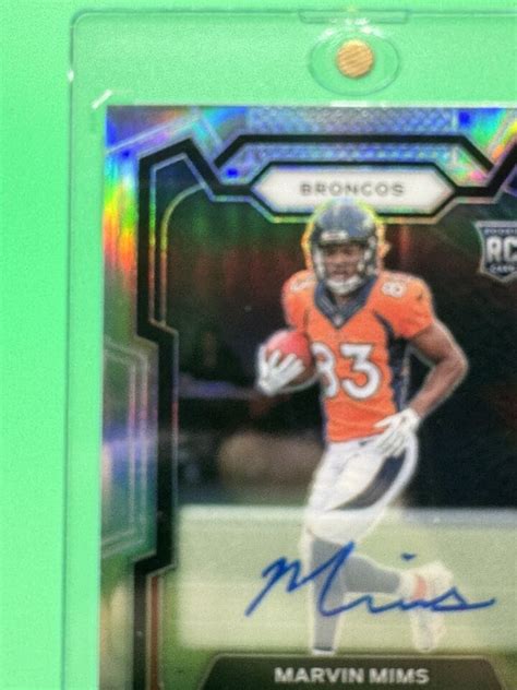 Marvin Mims Panini Prizm Rookie Silver Holo Autograph In