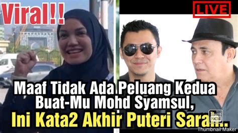 Akhirnya Sarah Dan Syamsul Sudah Sepakat Mengenai Hal Ini Ini Kata2