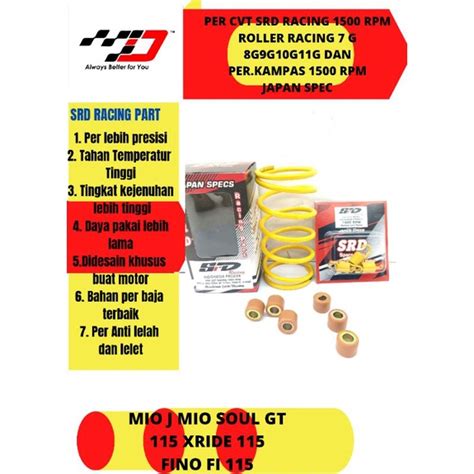 Jual PER CVT PER KAMPAS OTOMATIS 1500 RPM DAN ROLLER 9 GRAM MIO J MIO