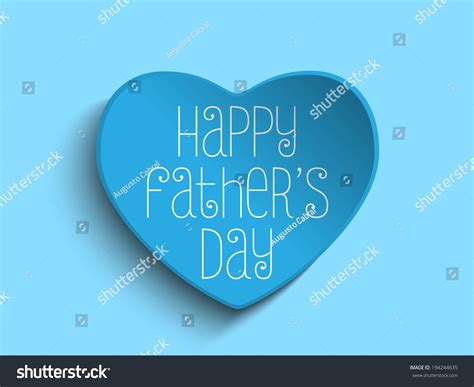 Vector Happy Fathers Day Blue Heart Stock Vector Royalty Free