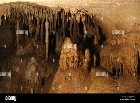 A View Inside A Cave With Abstract Formations Stock Photo Alamy