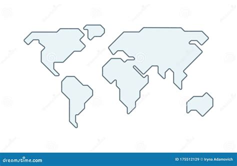 Mapa Mundial De Vetores Silhueta De Continentes Estilizados Simples Do