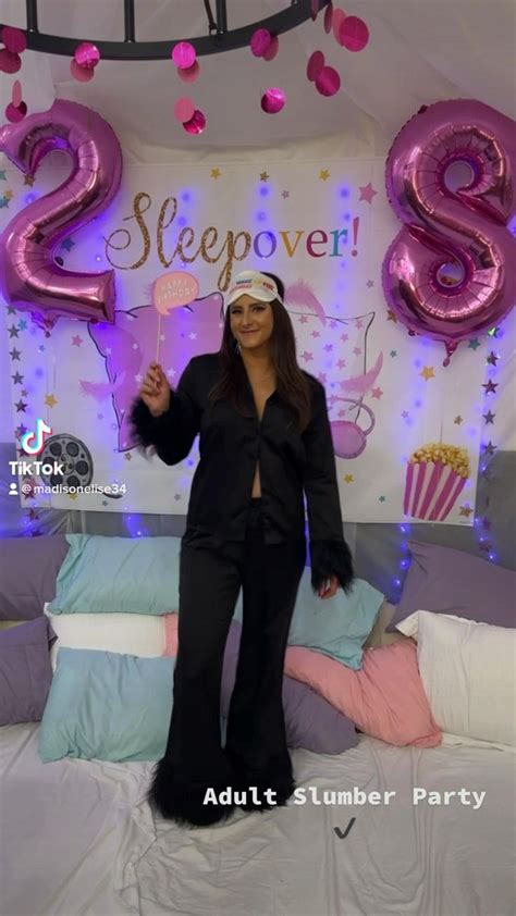 Adult Slumber Party Themed Birthday [video] In 2024 Adult Slumber