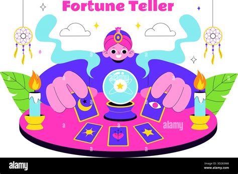 fortune teller vector illustration  crystal ball magic book