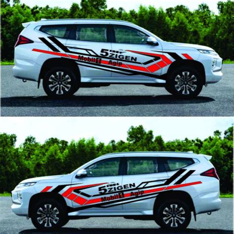 Jual Stiker Mobil Pajero Sport Fortuner Striping Mobil Mitsubishi