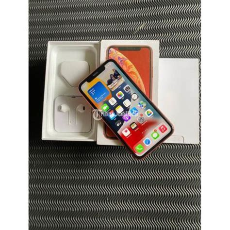 HP Apple IPhone XR 64GB Coral Bekas Mulus Normal Nominus Fullset Di