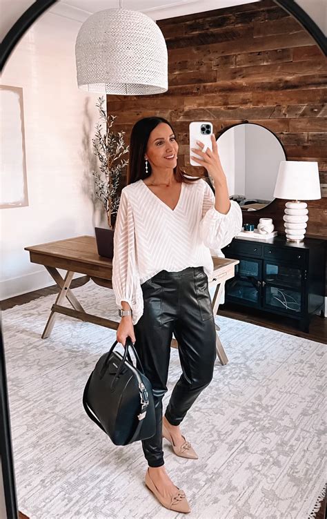 5 Outfit Ideas With Faux Leather Joggers Blushing Rose Style Blog