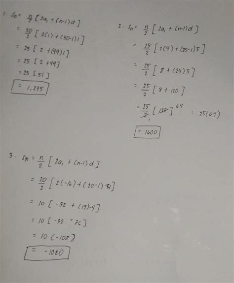 Formula On Finding The Sum Of Terms Of An Arithmetic Sequence Sn N 2