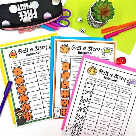 Halloween Roll A Story Writing Prompts Terrific Teaching Tactics