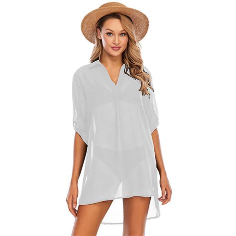 Women S Swimsuit Beach Cover Up Shirt Bikini Beachwear Bathing Suit