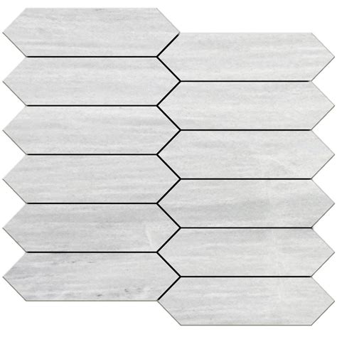 Merceene X Vein Cut Polished Picket Mosaic Pera Tile