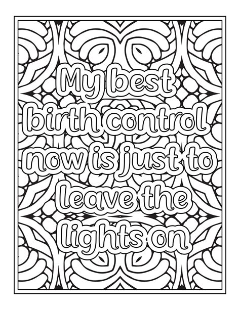 Funny Quotes Coloring Book Page For Adult 8864837 Vector Art At Vecteezy