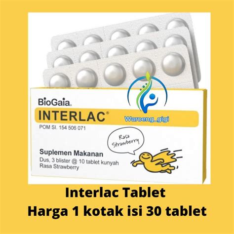 Jual Interlac Probiotik Tablet 1Kotak Isi 30Tablet Shopee Indonesia