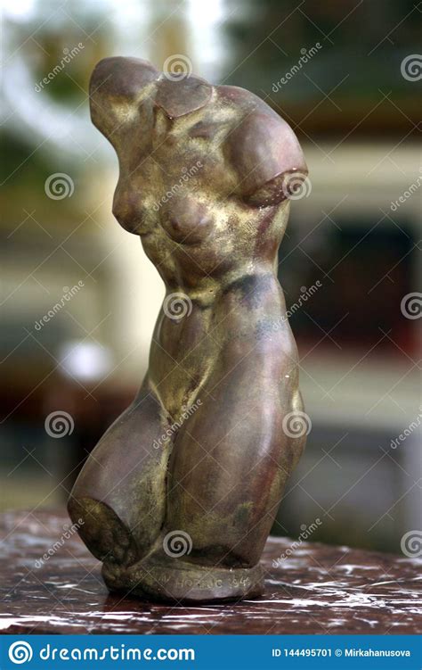 Nude Female Torso Bronze Sculpture On Marble Stock Image Image Of Decor Engraved 144495701