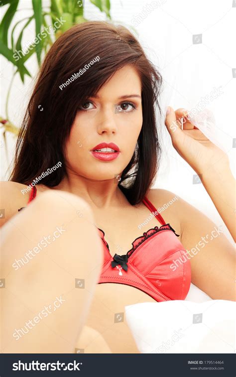 Sexy Lady Red Lingerie Isolated On Stock Photo Shutterstock