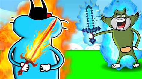 Oggy Pretended To Be A Noob Then Used Powerful Sword In Roblox Pull A