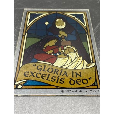 Vintage Holiday Vintage Yorkraft Gloria In Excelsis Deo 977 Stained