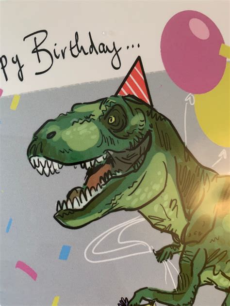 Dinosaur Birthday Card Original Dinosaur T Rex Birthday Card Etsy