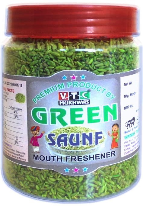 Vtc Mukhwas Sweet Fennel Seeds Green Sweet Saunf With Mint Mouth