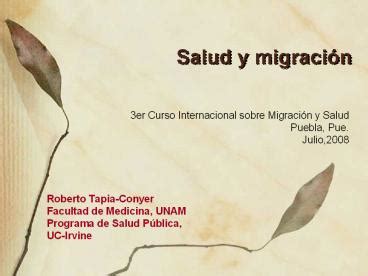 Ppt Salud Y Migraci Powerpoint Presentation Free To View Id