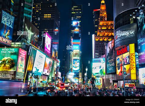 Times Square at night in Manhattan, New York City Stock Photo - Alamy