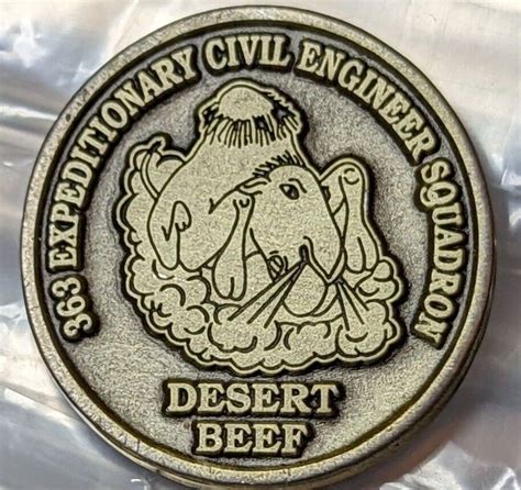 Desert Beef Challenge Coin Expeditionary Civil Engineer Squadron