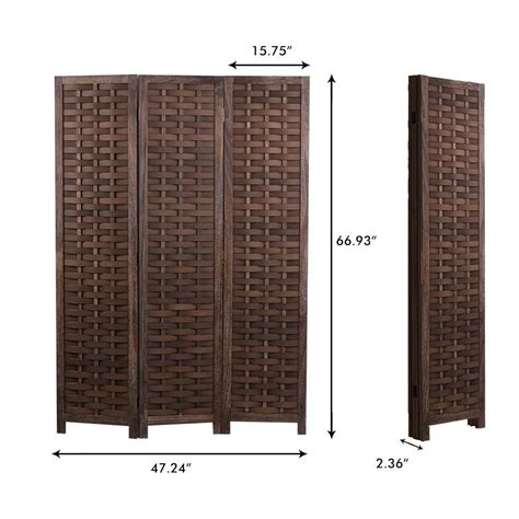 Cozayh Panel Paulownia Wood Screen Room Divider Folding Room