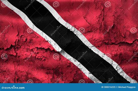 D Illustration Of A Trinidad And Tobago Flag Realistic Waving Fabric