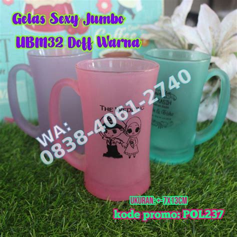 Jual Souvenir Pernikahan Murah Gelas Bening Sablon Kemas Plastik