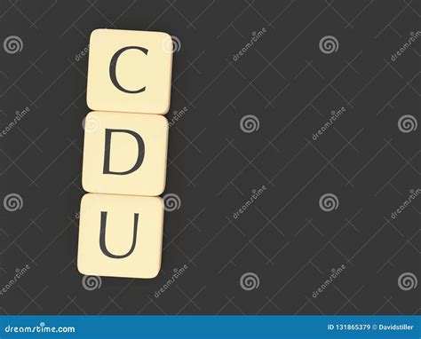 German Politics Concept: Letter Tiles CDU, 3d Illustration Stock ...