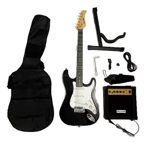 Guitarra Electrica Bellator Paquete Completo Negro Blanco