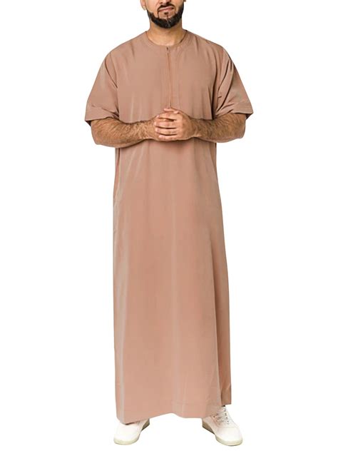 Incerun Mens Muslim Saudi Arabia Kaftan Islamic Abaya Thobe Long Tops