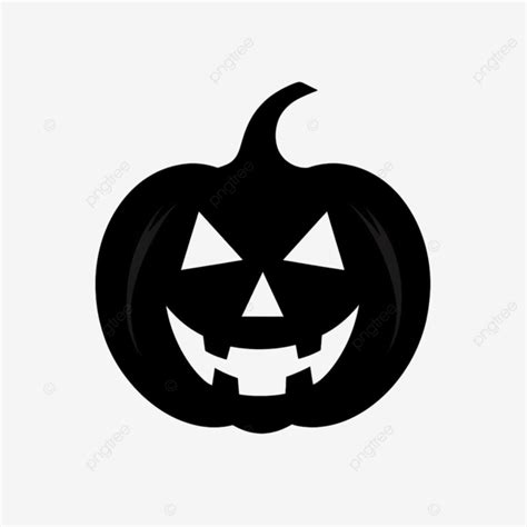 Silhueta De Halloween Cabeça De Abóbora Preta Jack O Lanterna PNG