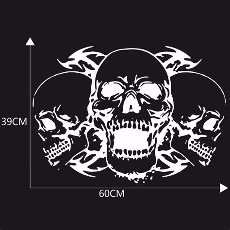 Practlsol Car Decals 1 Pcs Three Skull Decal Car Sticker Decals Car Fochutech