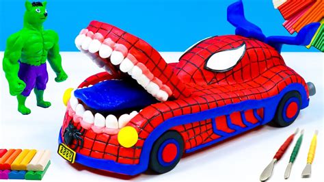 Diy Car Mixed Mouth Superheroes Spider Man Hulk With Clay Polymer