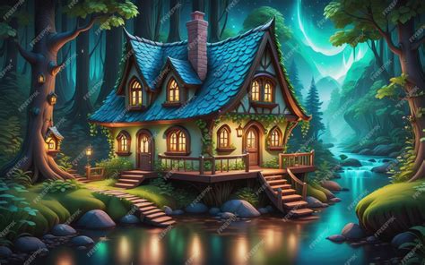 Premium Ai Image Cute Fantasy House Fairy Tale Little Cottage In