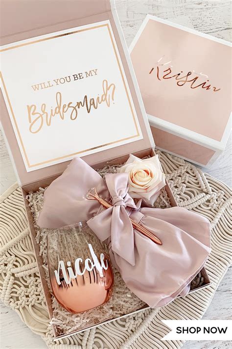 Ask Will You Be My Bridesmaids With A Pretty Gift Box You Can Fill On