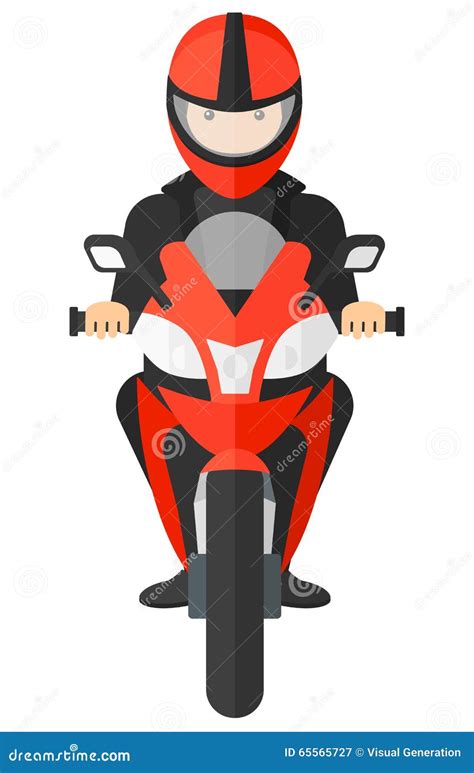 Man Riding Motorcycle Stock Vector Illustration Of Cartoon 65565727