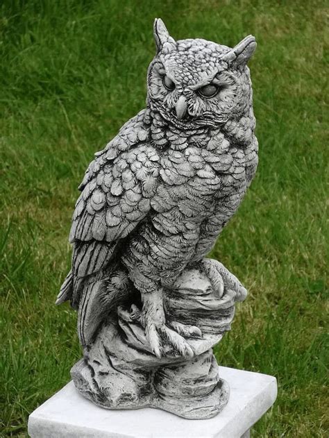 Large Owl Sculpture For Home And Garden Stone Owl Statue Concrete Owl