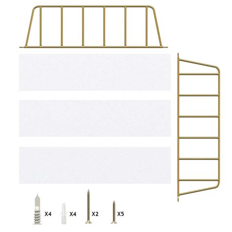 Everly Quinn White Floating Shelves Wall Mounted Large Golden And