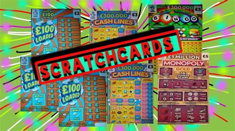 Wow Scratchcards RAINBOW BINGO CASH LINES MONOPOLY GOLD