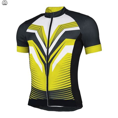 Black Classic Yellow Men Cycling Jersey Bike Wear Quick Dry Short