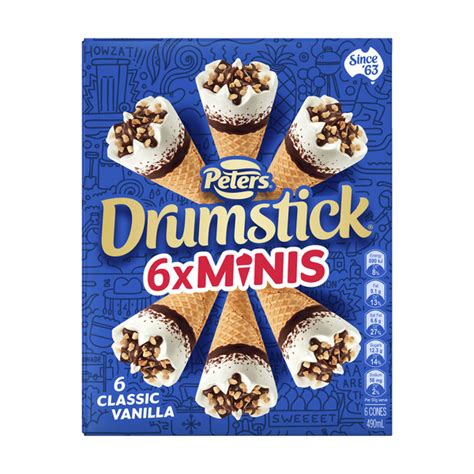 Off Peters Drumstick Minis Classic Vanilla Cones Pack For