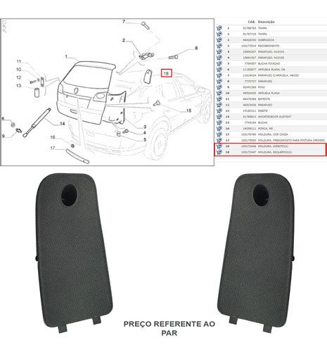 Par Acabamento Forro Tampa Traseira Palio Weekend 2009 2020 Mercado Livre
