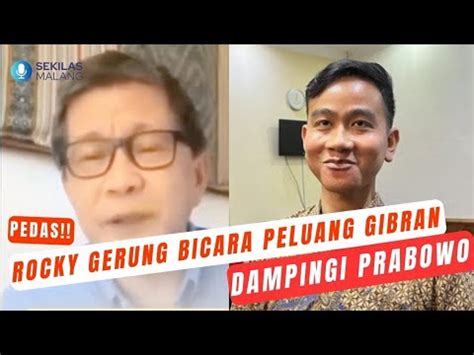 Rocky Gerung Bicara Peluang Gibran Dampingi Prabowo Subianto